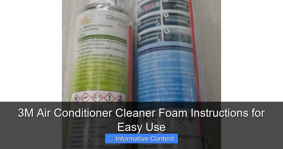 3M Air Conditioner Cleaner Foam Instructions for Easy Use