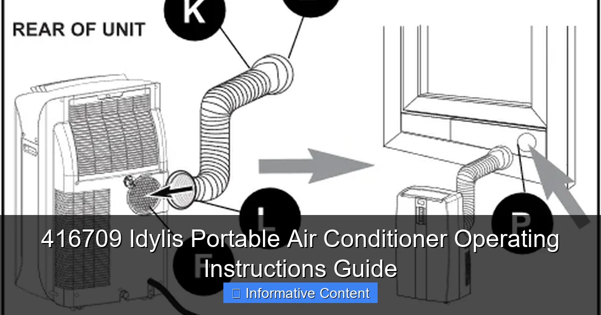 416709 Idylis Portable Air Conditioner Operating Instructions Guide