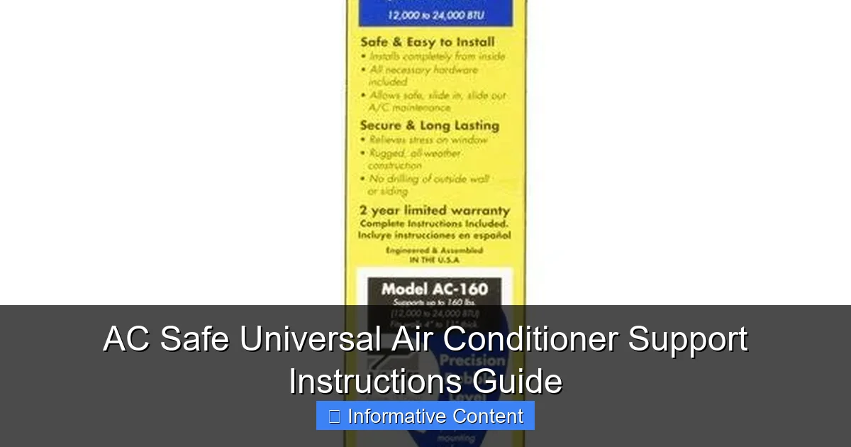 AC Safe Universal Air Conditioner Support Instructions Guide