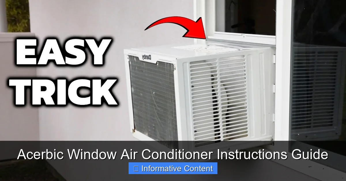 Acerbic Window Air Conditioner Instructions Guide