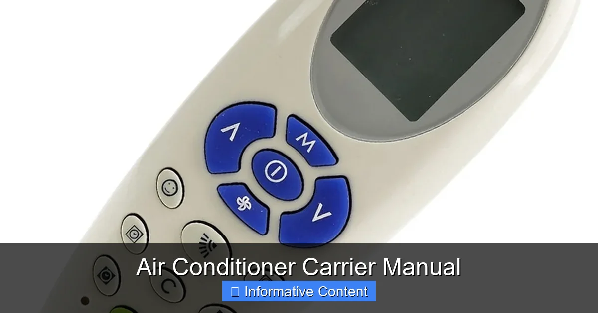 Air Conditioner Carrier Manual