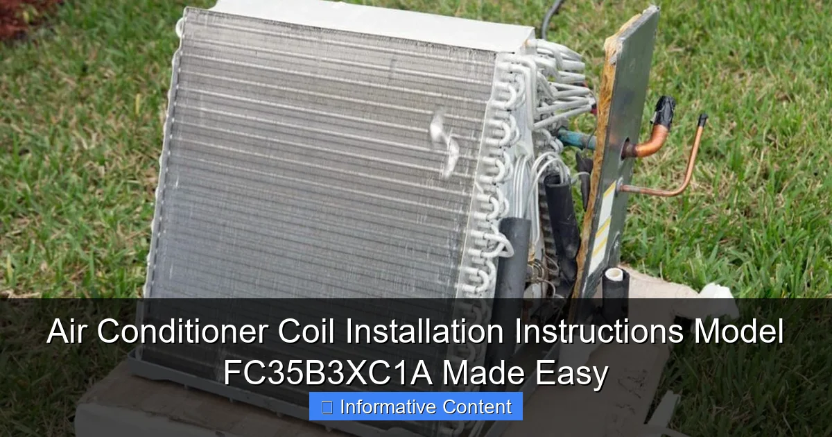 Air Conditioner Coil Installation Instructions Model FC35B3XC1A Made Easy