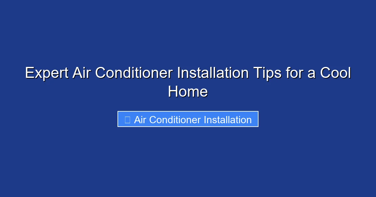 Expert Air Conditioner Installation Tips for a Cool Home