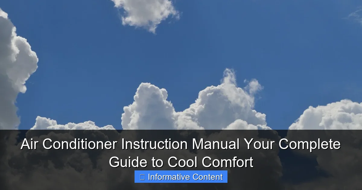 Air Conditioner Instruction Manual Your Complete Guide to Cool Comfort