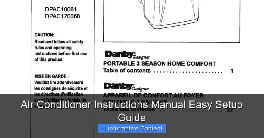 Air Conditioner Instructions Manual Easy Setup Guide