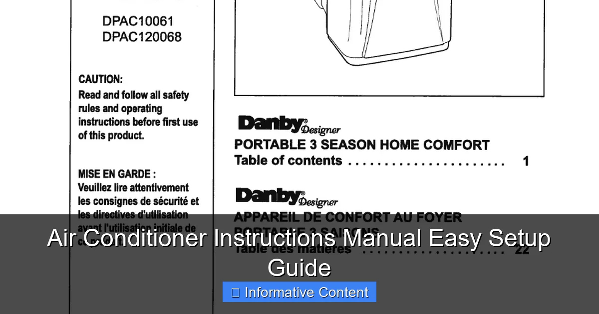 Air Conditioner Instructions Manual Easy Setup Guide
