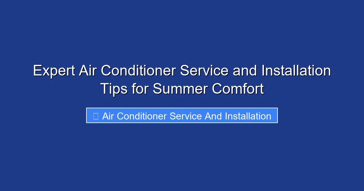 Expert Air Conditioner Service and Installation Tips for Summer Comfort