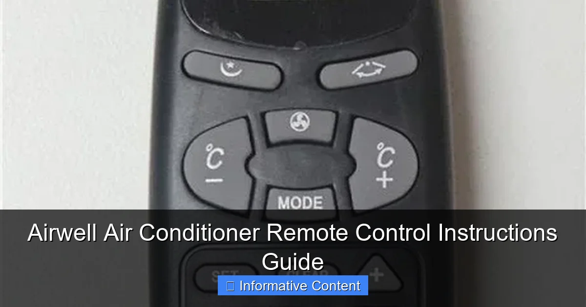 Airwell Air Conditioner Remote Control Instructions Guide