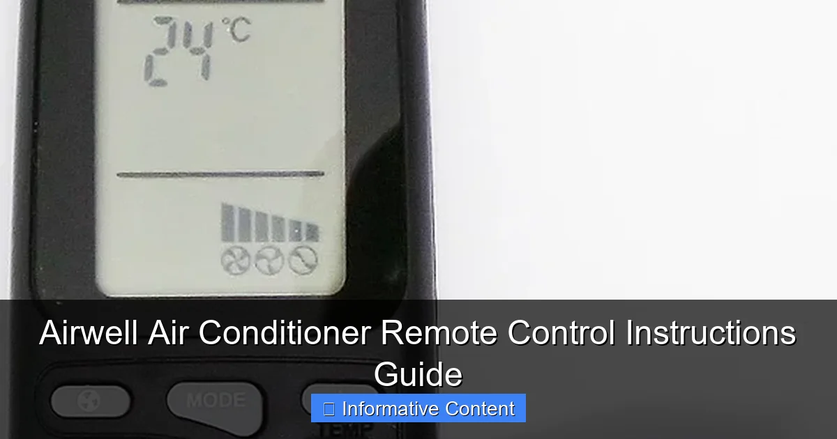 Airwell Air Conditioner Remote Control Instructions Guide