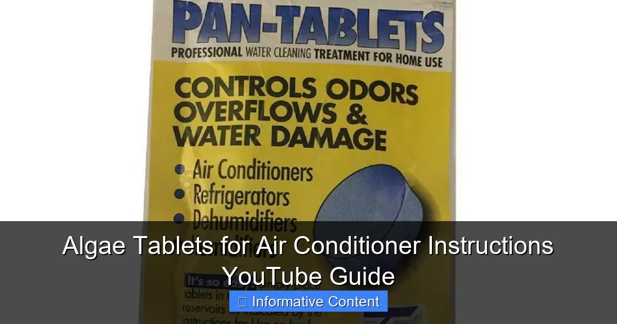 Algae Tablets for Air Conditioner Instructions YouTube Guide