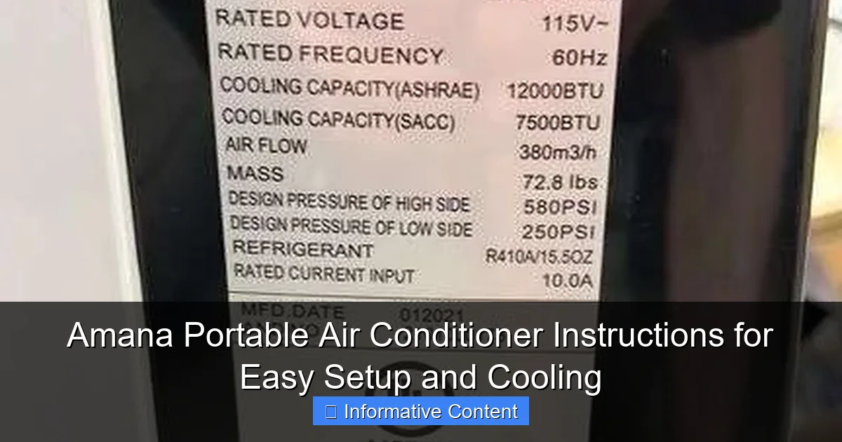 Amana Portable Air Conditioner Instructions for Easy Setup and Cooling