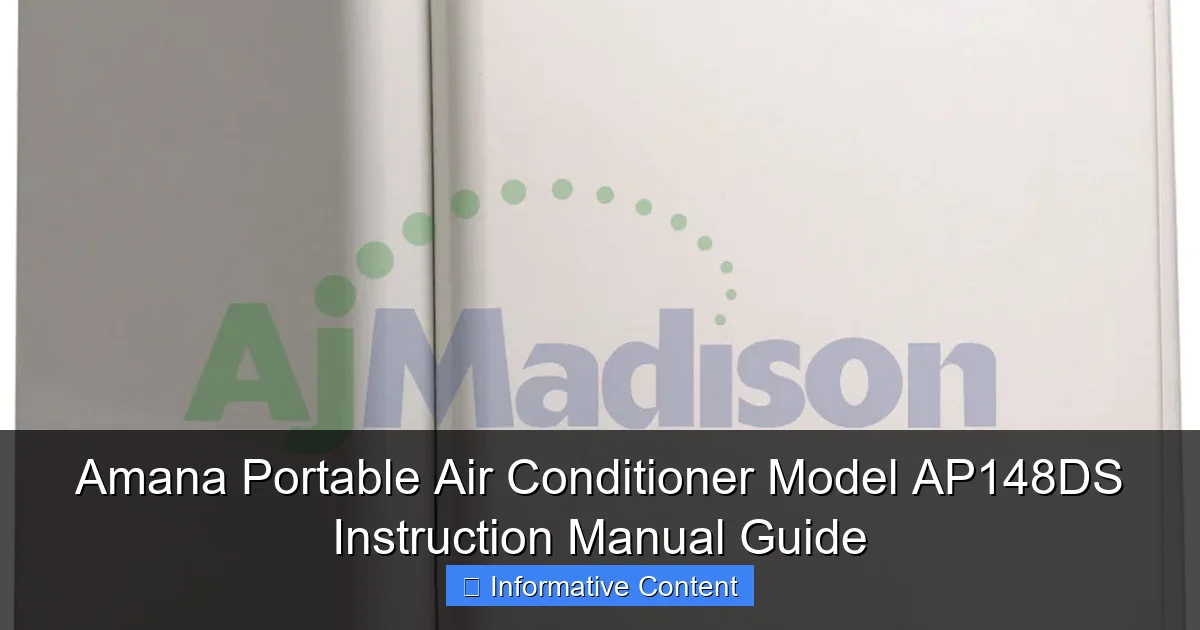 Amana Portable Air Conditioner Model AP148DS Instruction Manual Guide