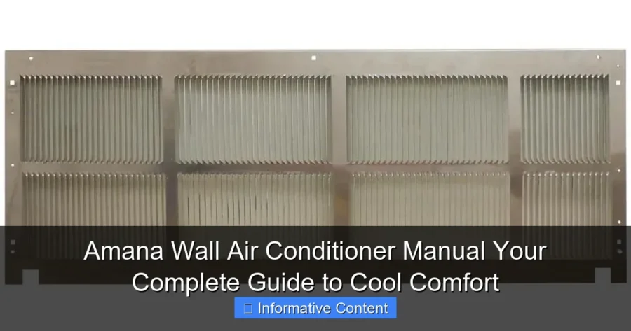 Amana Wall Air Conditioner Manual Your Complete Guide to Cool Comfort
