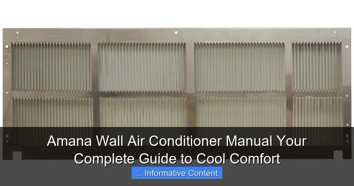 Amana Wall Air Conditioner Manual Your Complete Guide to Cool Comfort