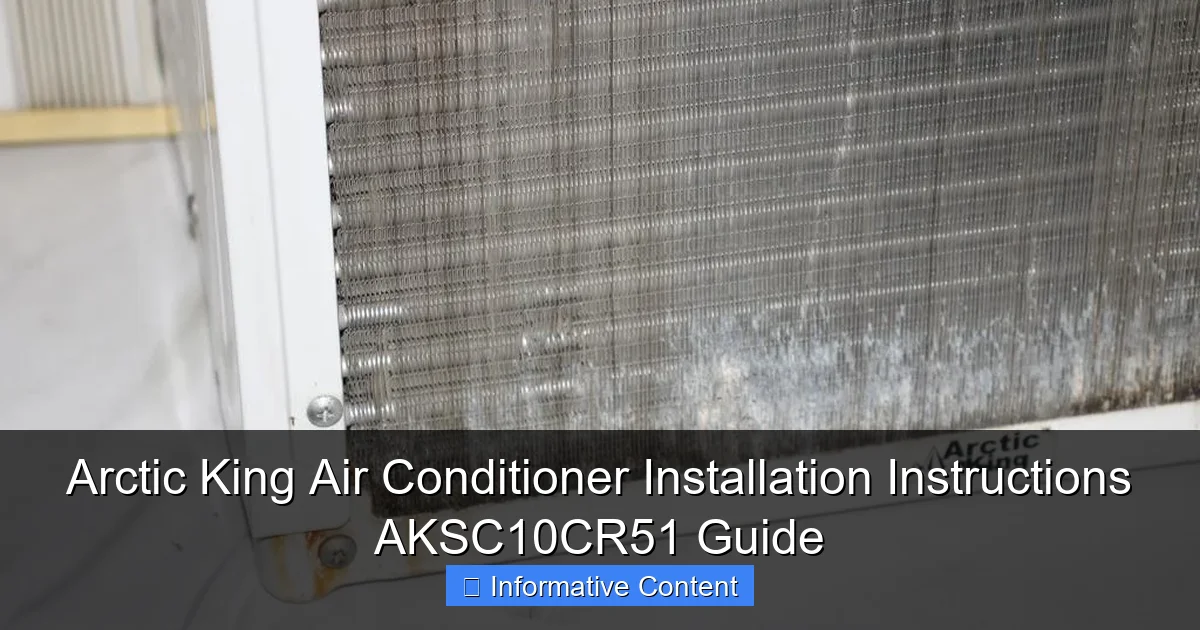 Arctic King Air Conditioner Installation Instructions AKSC10CR51 Guide