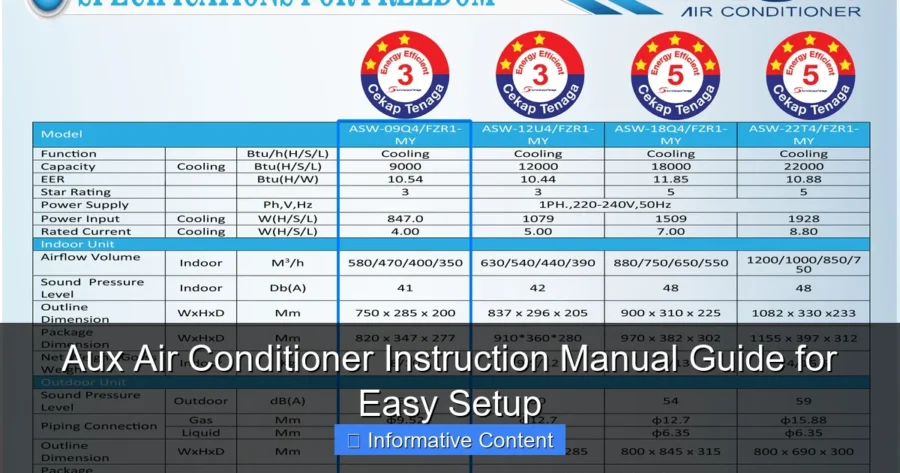 Aux Air Conditioner Instruction Manual Guide for Easy Setup