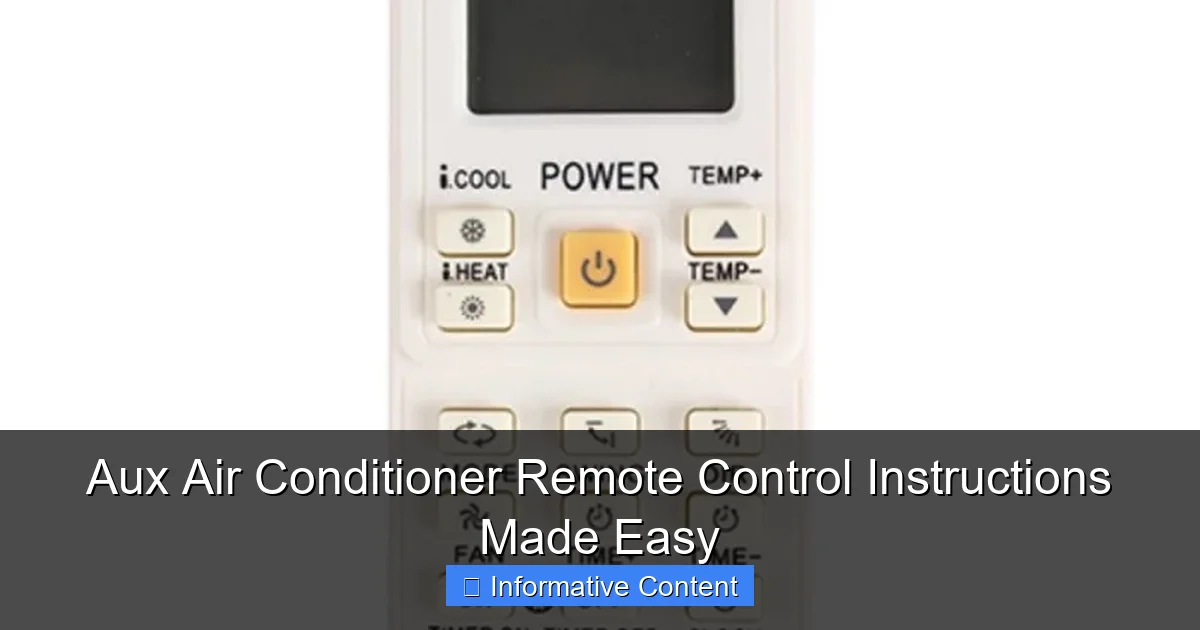 Aux Air Conditioner Remote Control Instructions Made Easy