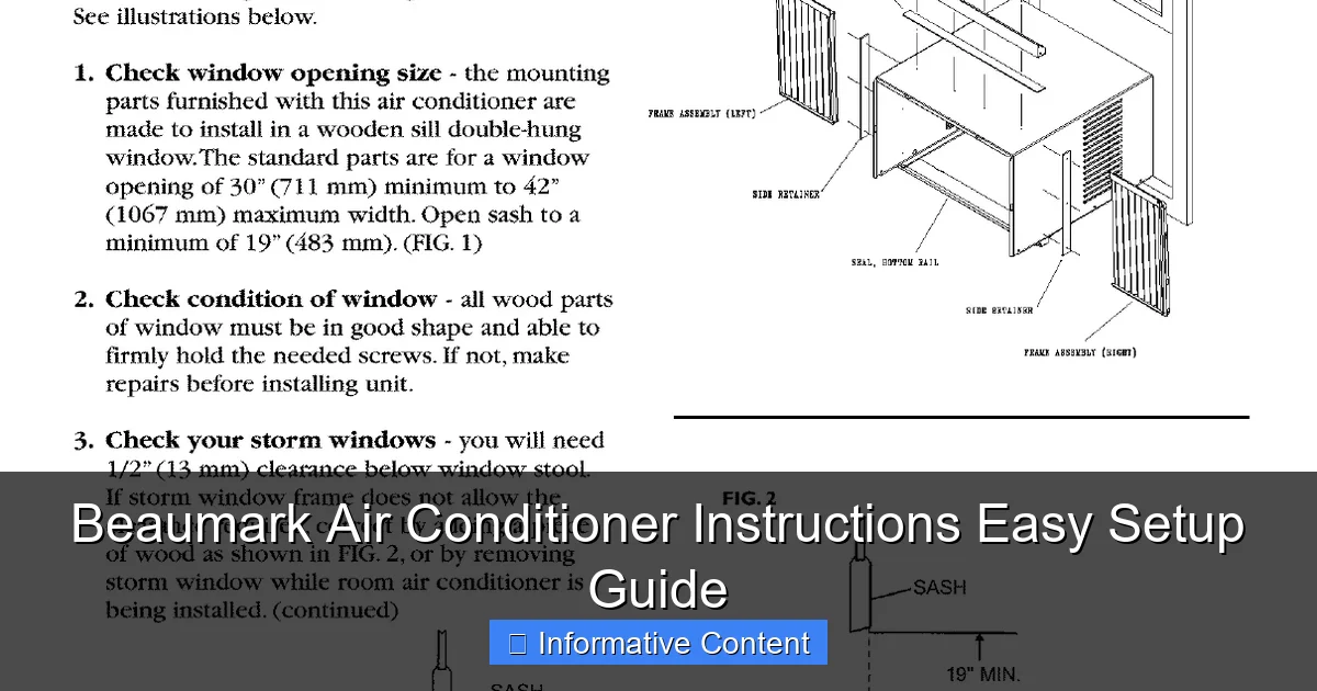 Beaumark Air Conditioner Instructions Easy Setup Guide