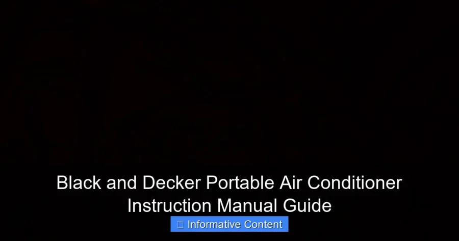 Black and Decker Portable Air Conditioner Instruction Manual Guide
