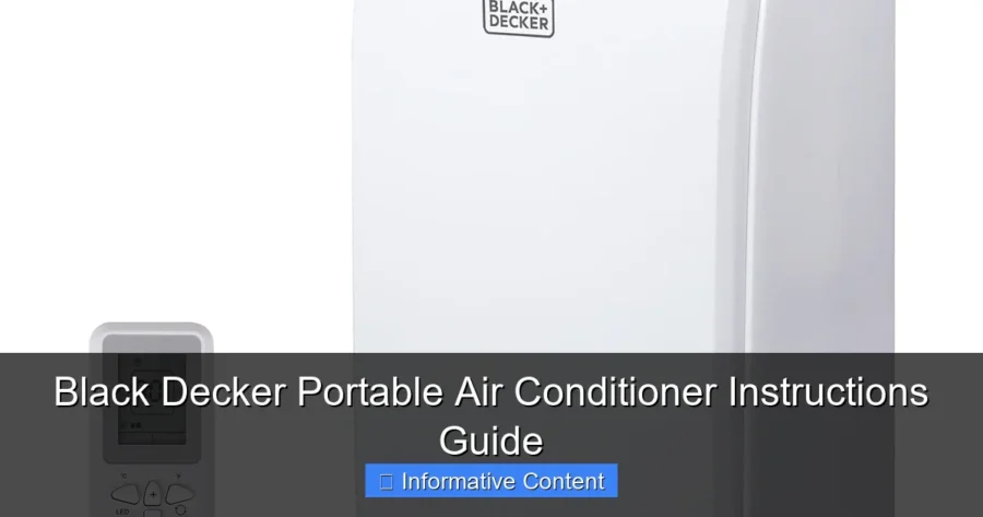 Black Decker Portable Air Conditioner Instructions Guide