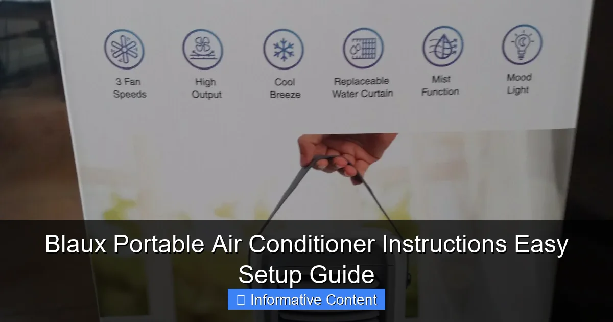 Blaux Portable Air Conditioner Instructions Easy Setup Guide