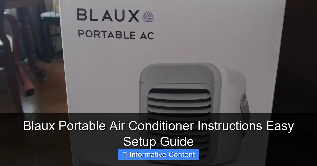 Blaux Portable Air Conditioner Instructions Easy Setup Guide