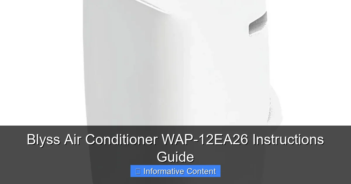 Blyss Air Conditioner WAP-12EA26 Instructions Guide