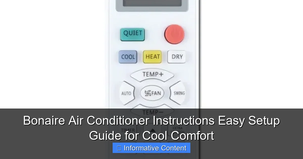 Bonaire Air Conditioner Instructions Easy Setup Guide for Cool Comfort