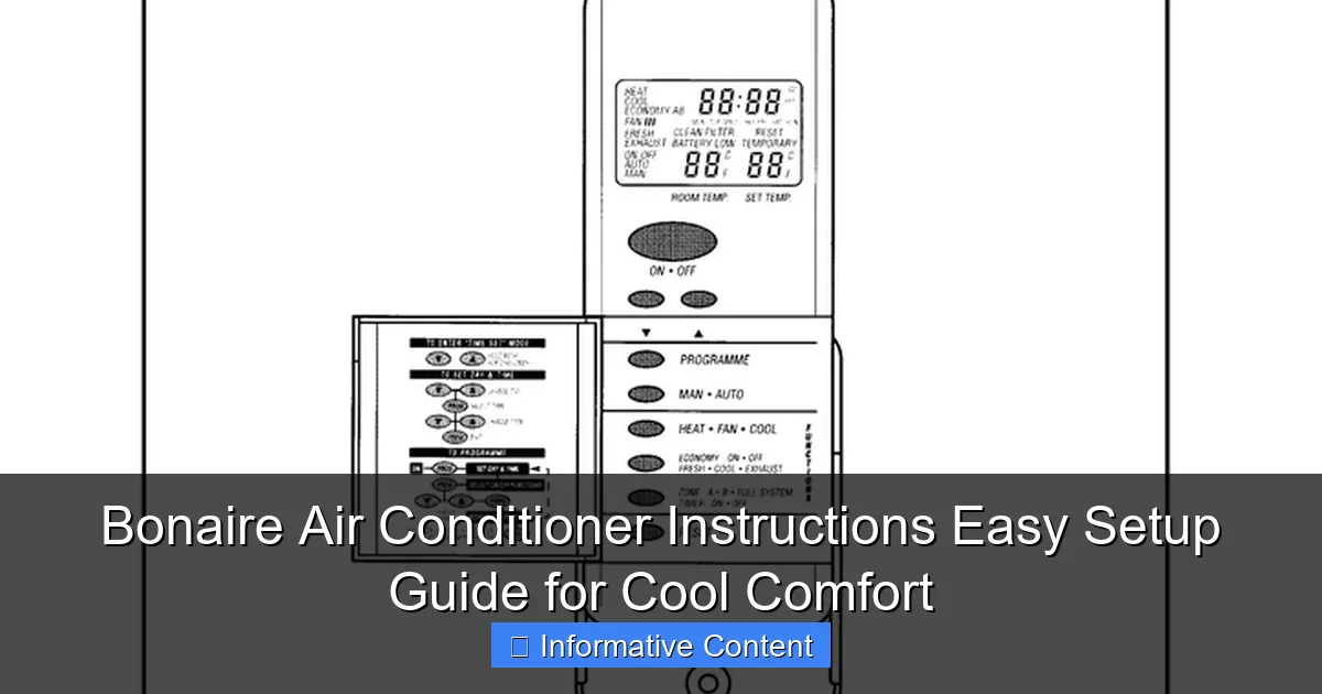 Bonaire Air Conditioner Instructions Easy Setup Guide for Cool Comfort