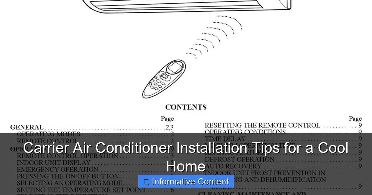 Carrier Air Conditioner Installation Tips for a Cool Home