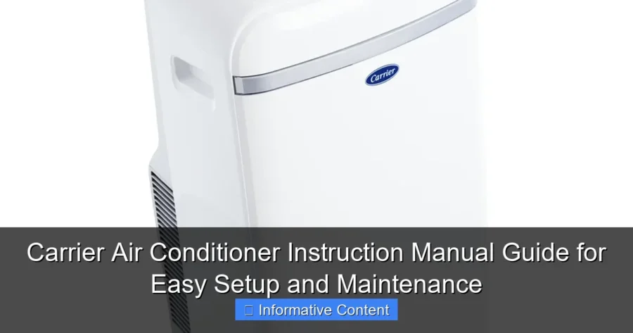 Carrier Air Conditioner Instruction Manual Guide for Easy Setup and Maintenance