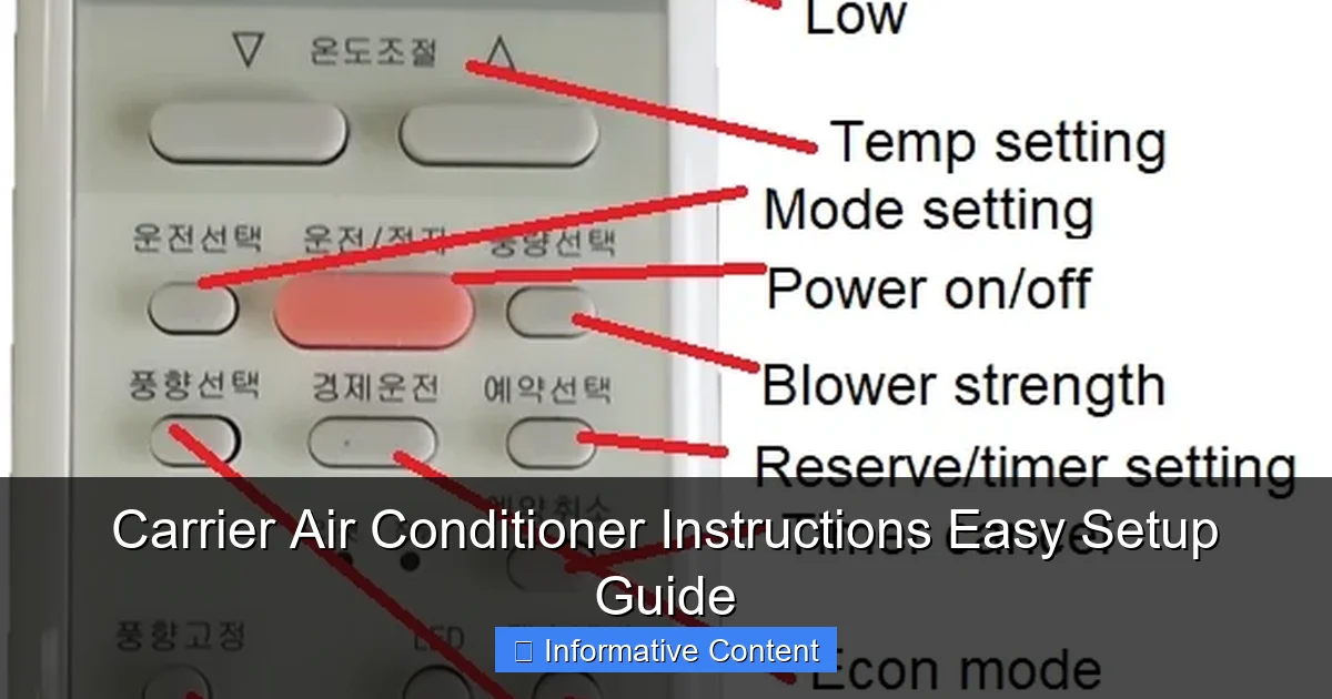 Carrier Air Conditioner Instructions Easy Setup Guide