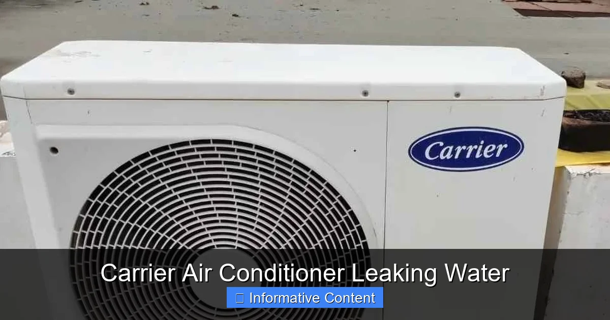 Carrier Air Conditioner Leaking Water