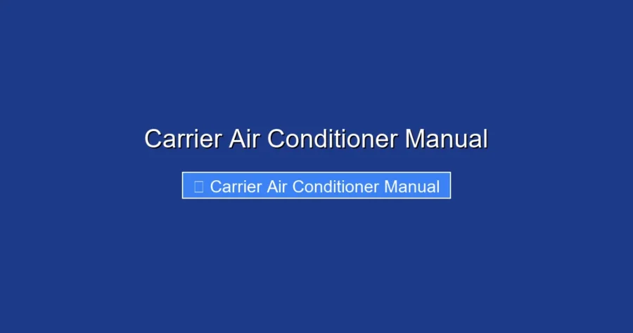 Carrier Air Conditioner Manual