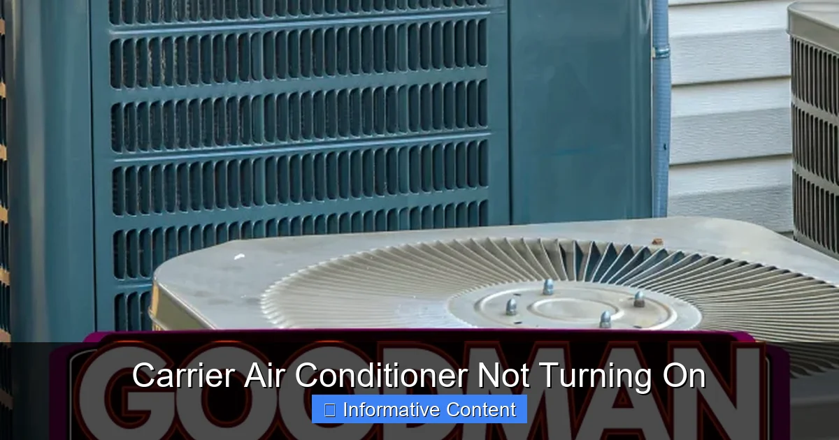 Carrier Air Conditioner Not Turning On