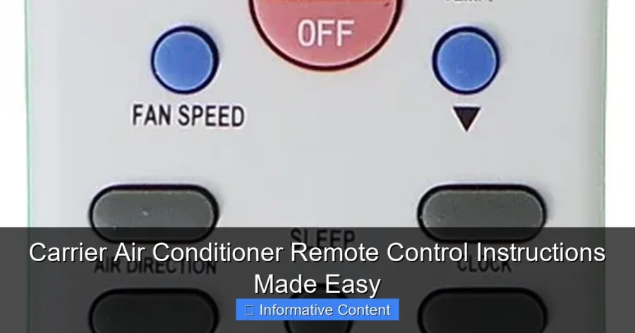 Carrier Air Conditioner Remote Control Instructions Made Easy