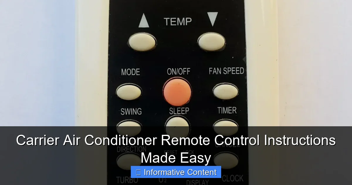 Carrier Air Conditioner Remote Control Instructions Made Easy