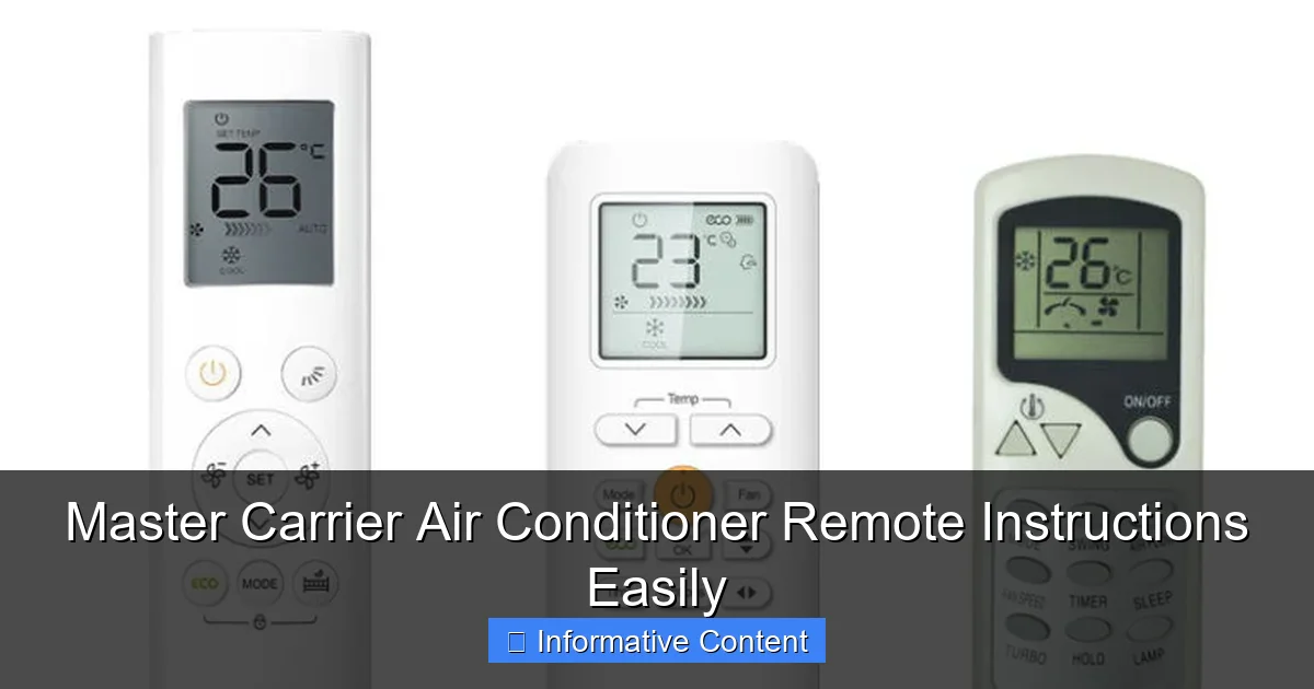 Master Carrier Air Conditioner Remote Instructions Easily