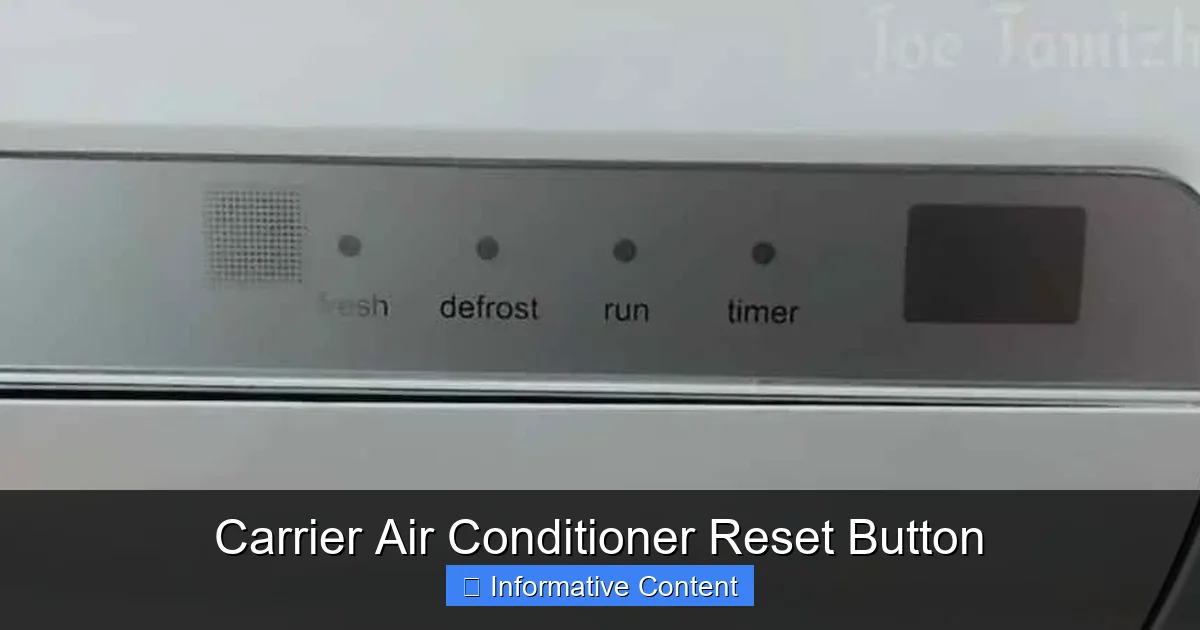 Carrier Air Conditioner Reset Button