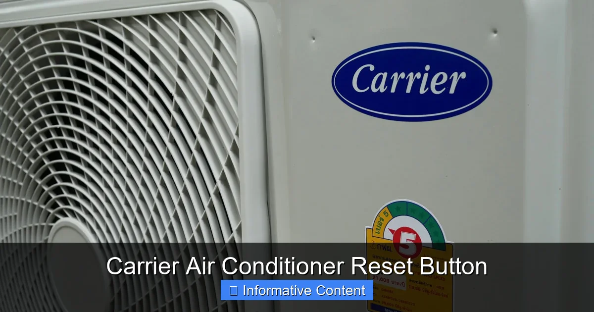 Carrier Air Conditioner Reset Button