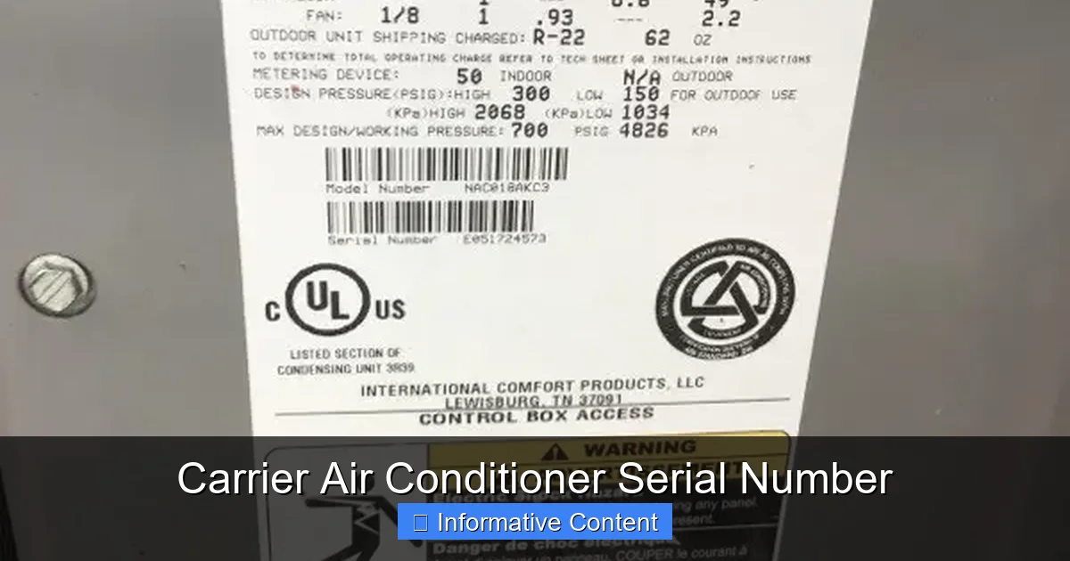 Carrier Air Conditioner Serial Number
