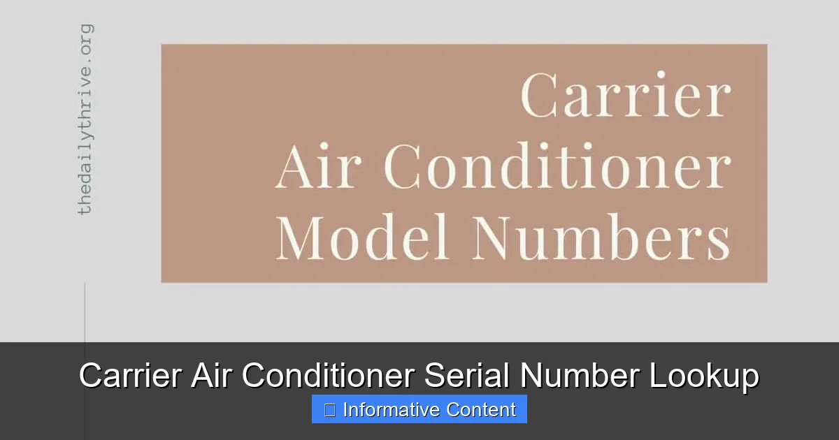 Carrier Air Conditioner Serial Number Lookup