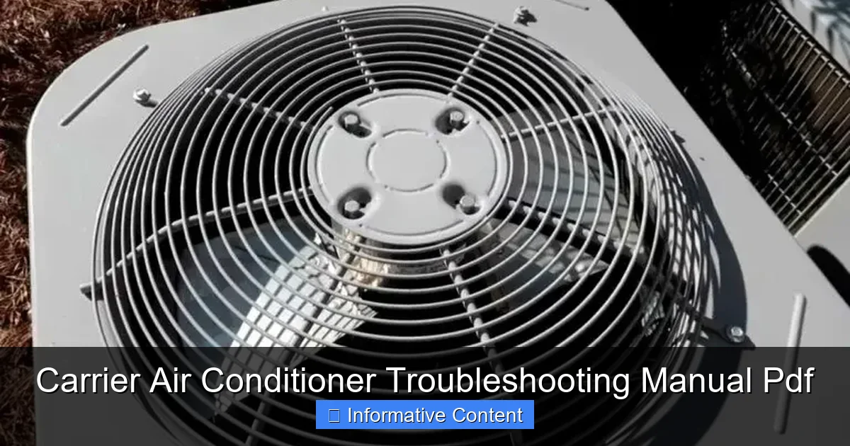 Carrier Air Conditioner Troubleshooting Manual Pdf