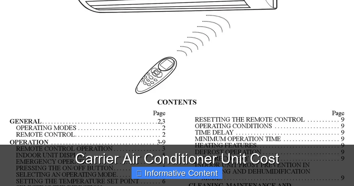 Carrier Air Conditioner Unit Cost