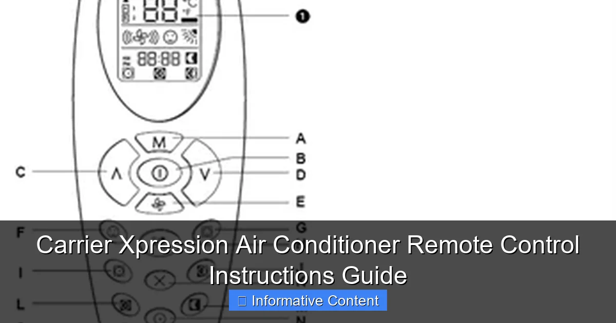 Carrier Xpression Air Conditioner Remote Control Instructions Guide