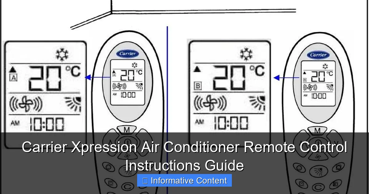 Carrier Xpression Air Conditioner Remote Control Instructions Guide