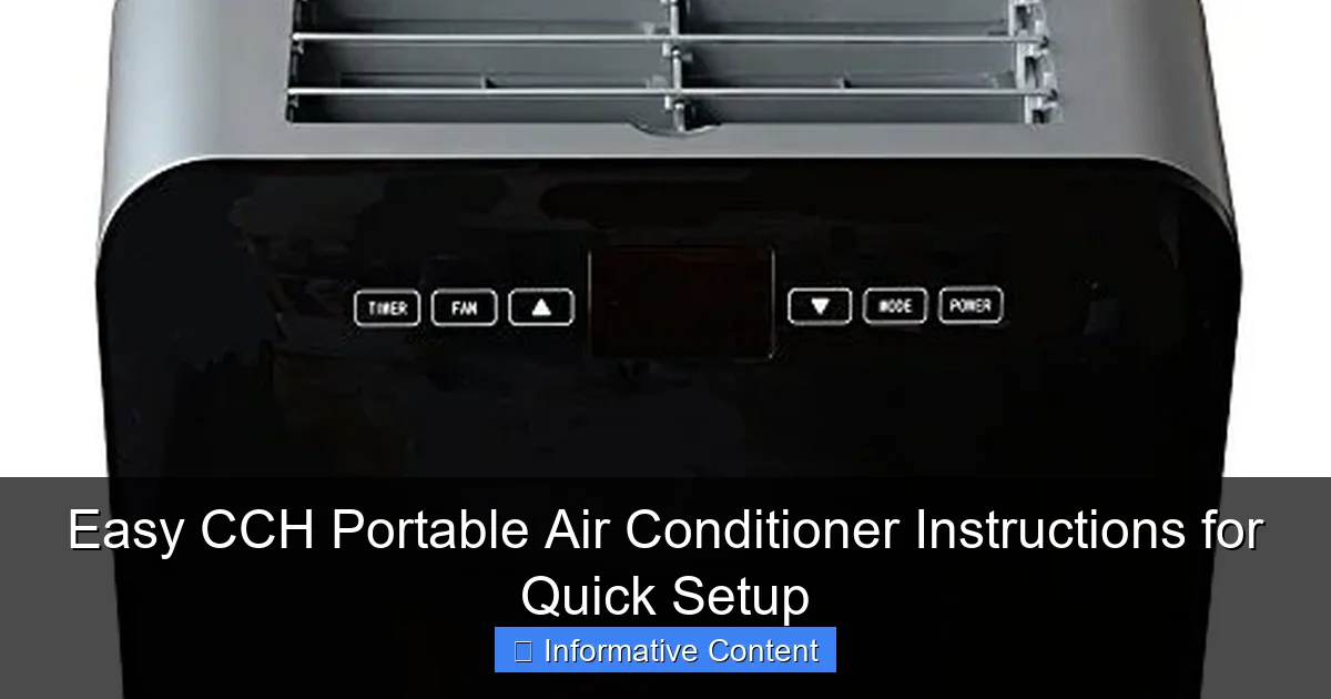 Easy CCH Portable Air Conditioner Instructions for Quick Setup
