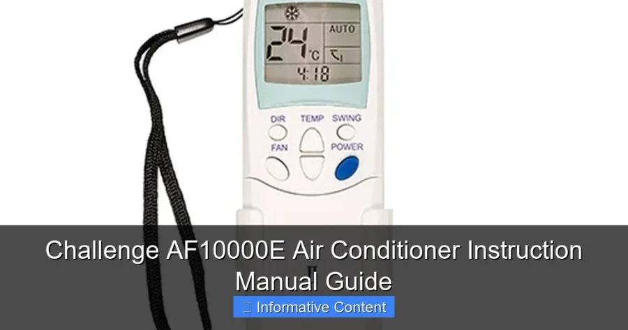 Challenge AF10000E Air Conditioner Instruction Manual Guide