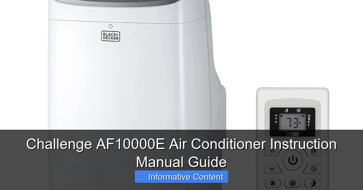 Challenge AF10000E Air Conditioner Instruction Manual Guide