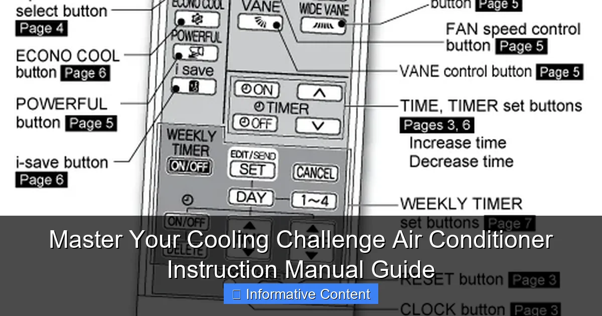 Master Your Cooling Challenge Air Conditioner Instruction Manual Guide